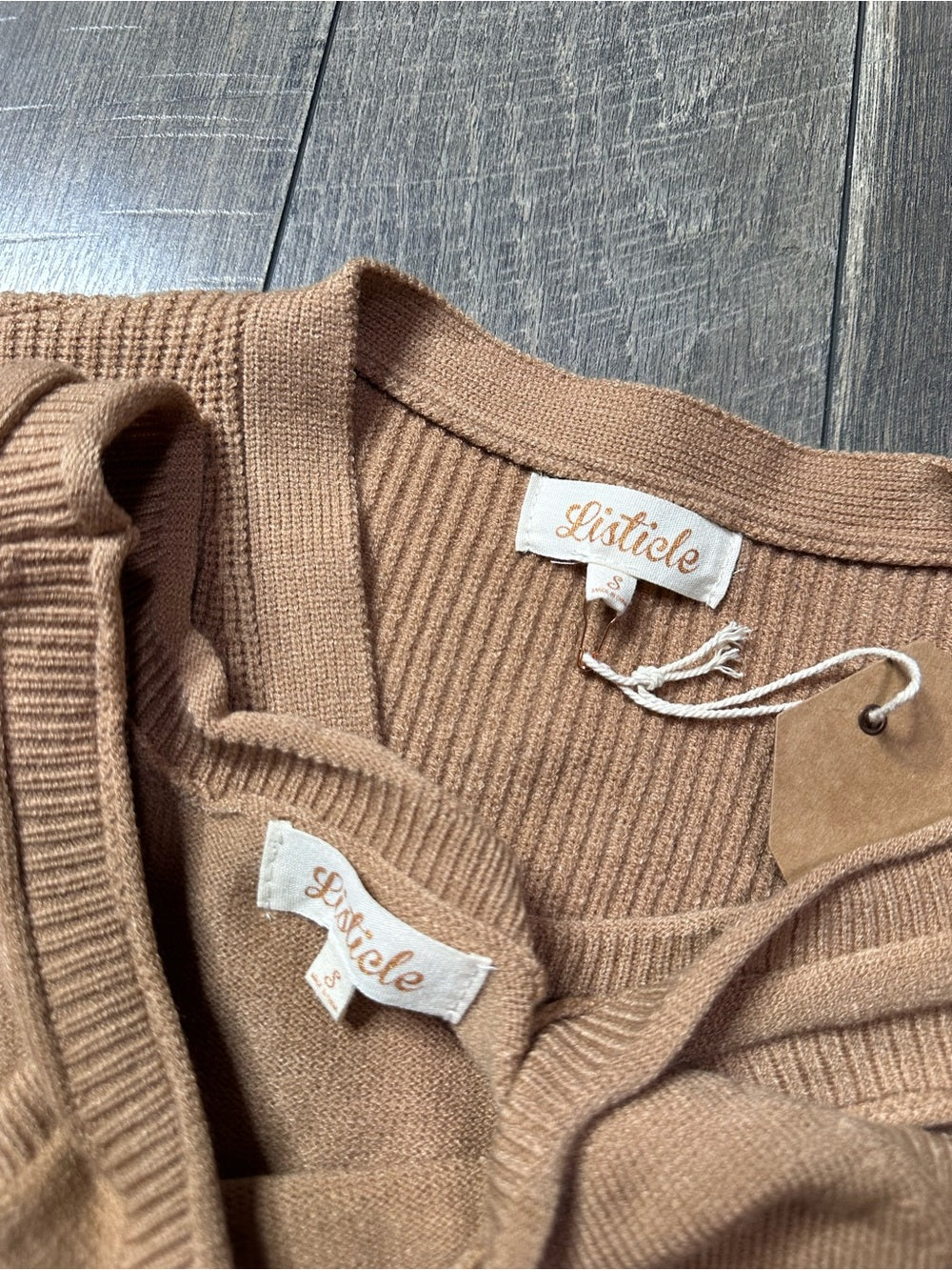 Listicle Camel Brown Sweater + Tank Top Set
