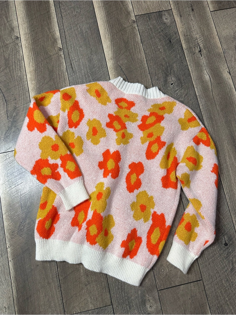 Miss Sparkling Floral Button Down Sweater