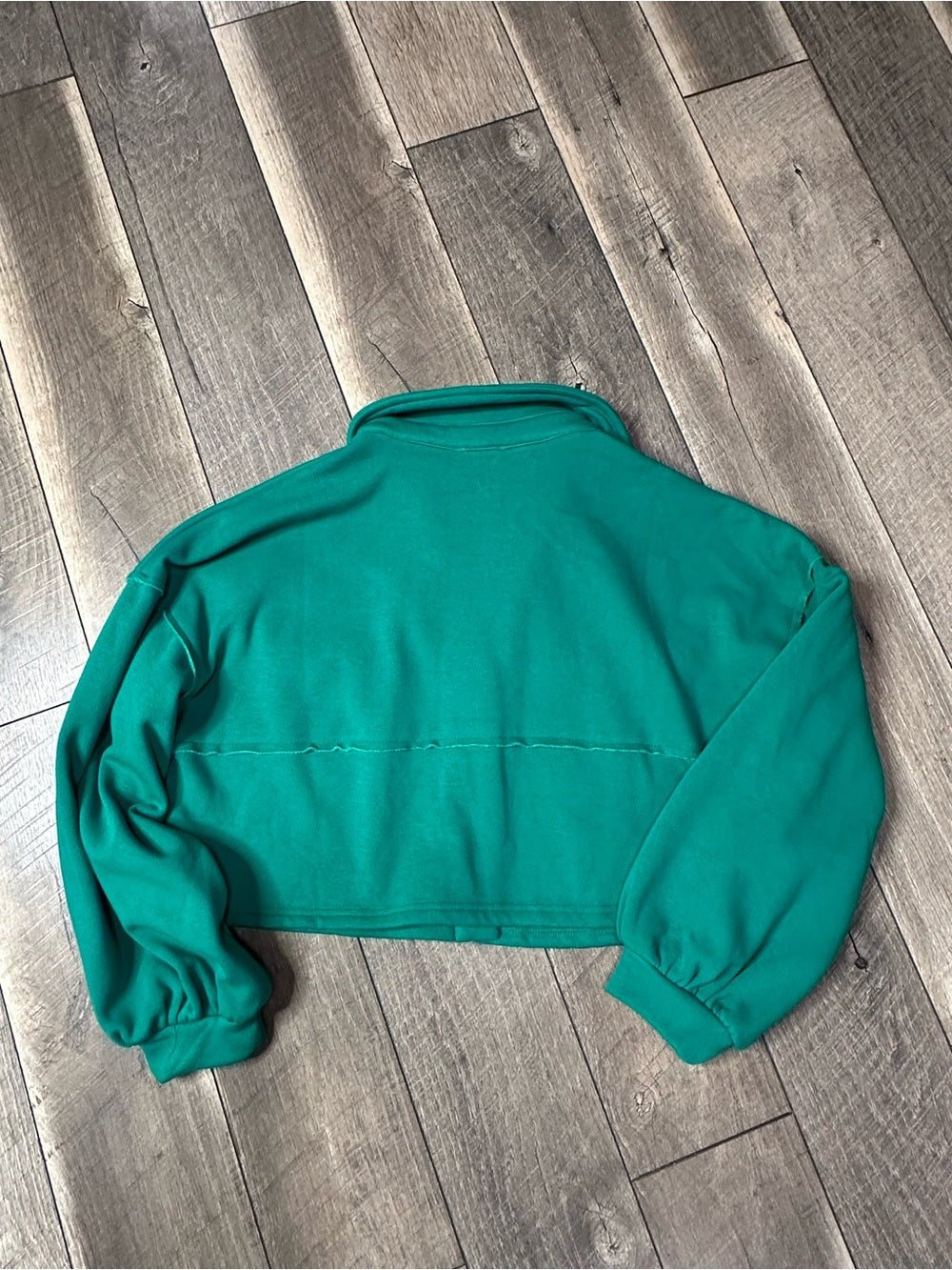 Main Strip Fleece Lined Crop Button Down Jacket