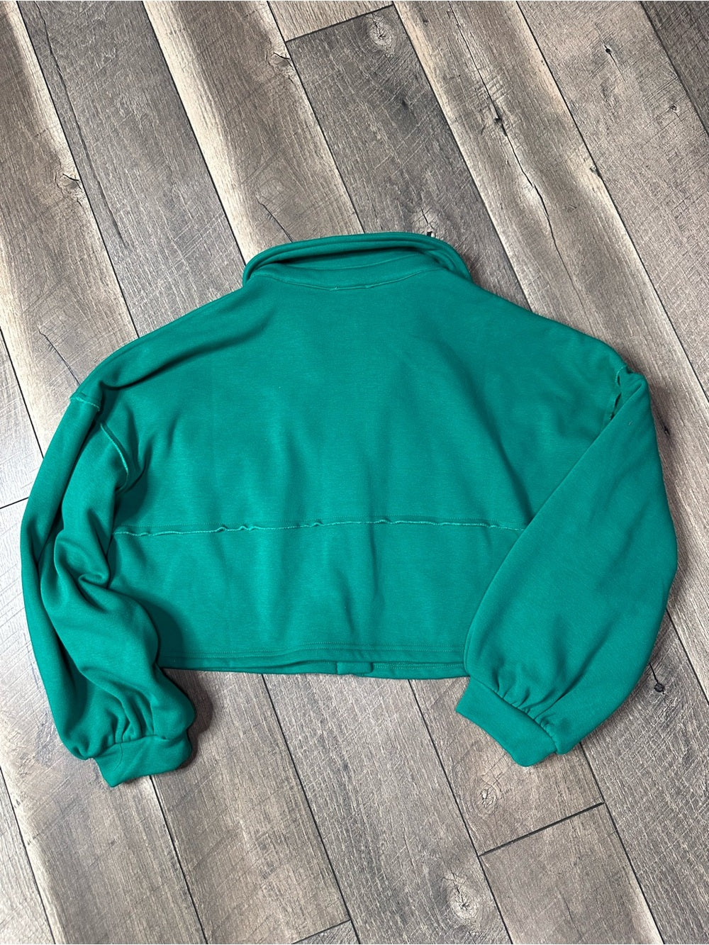Main Strip Fleece Lined Crop Button Down Jacket