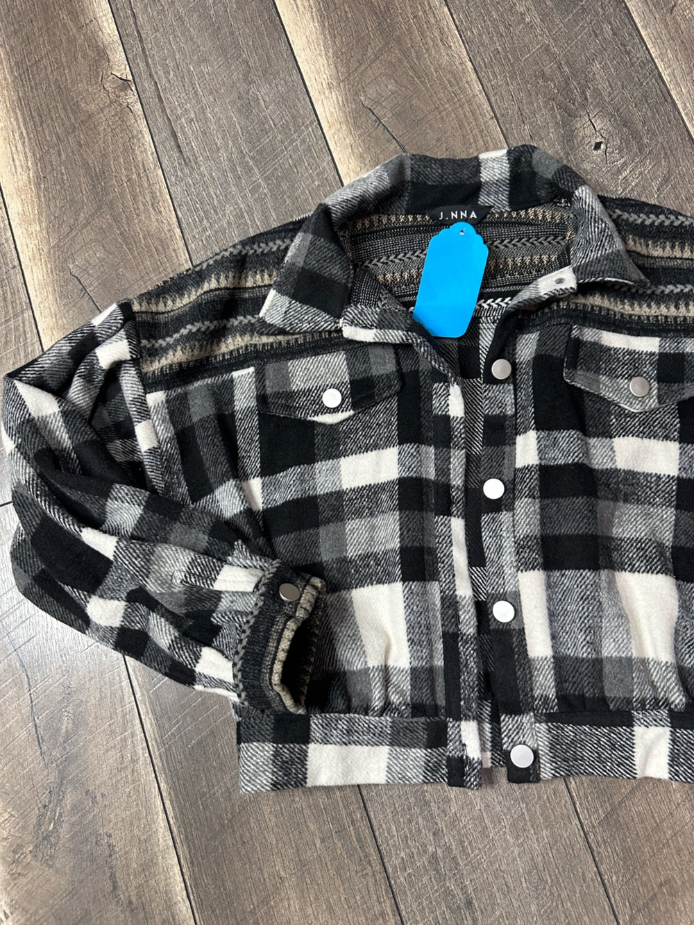 J. Nna Crop Button Down Shacket