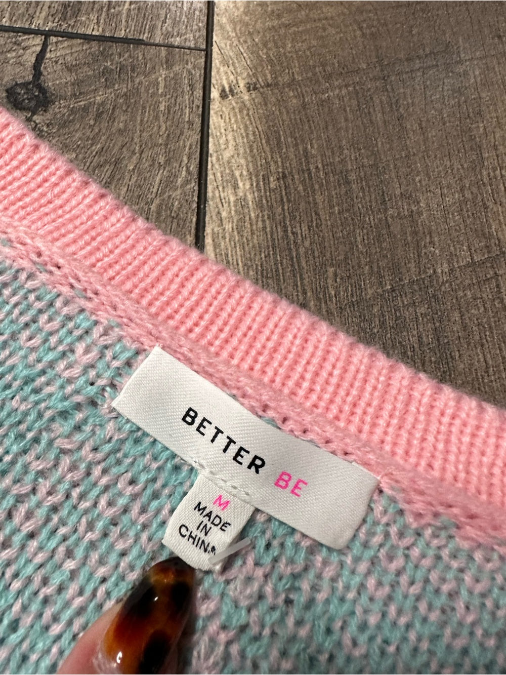 Better Be Crop Cotton Candy Checkered Sweater