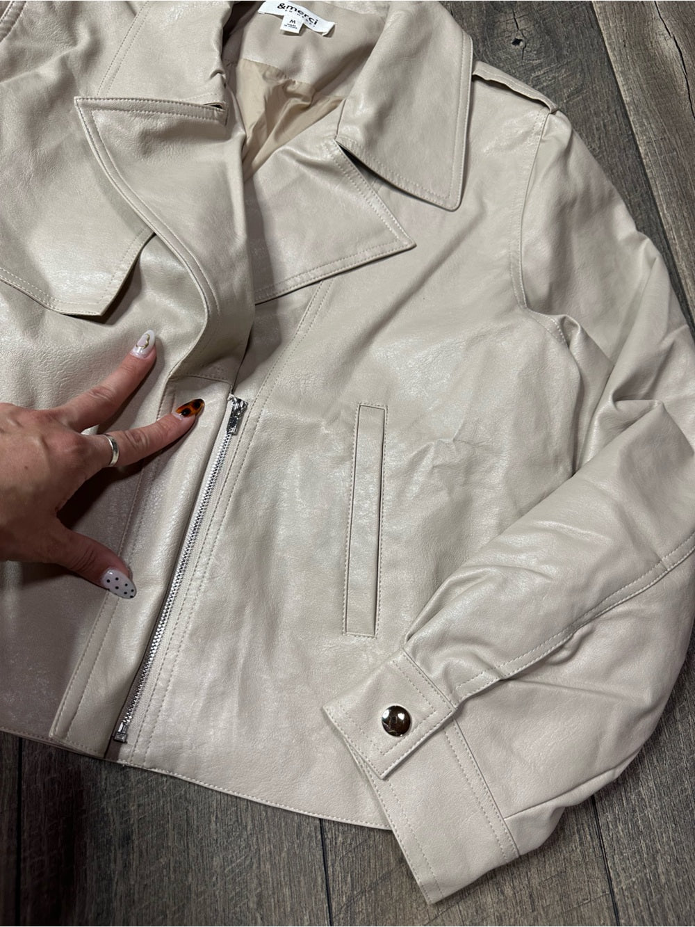 &merci Faux Leather Zip Jacket