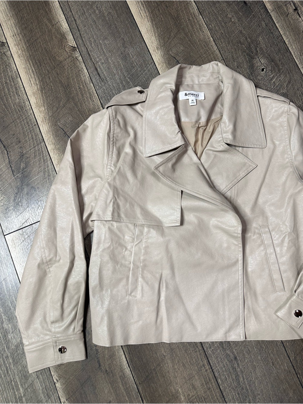 &merci Faux Leather Zip Jacket