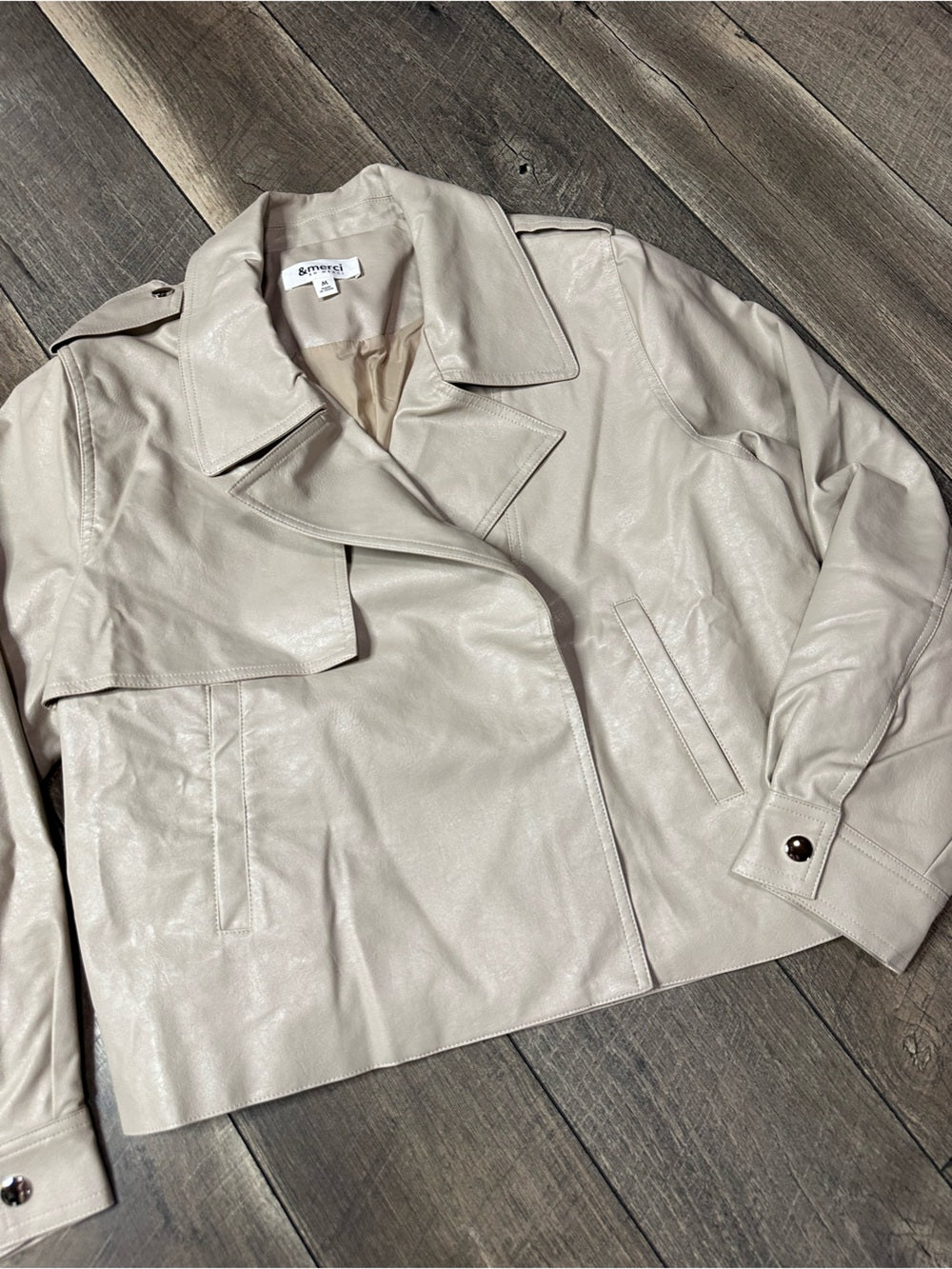 &merci Faux Leather Zip Jacket