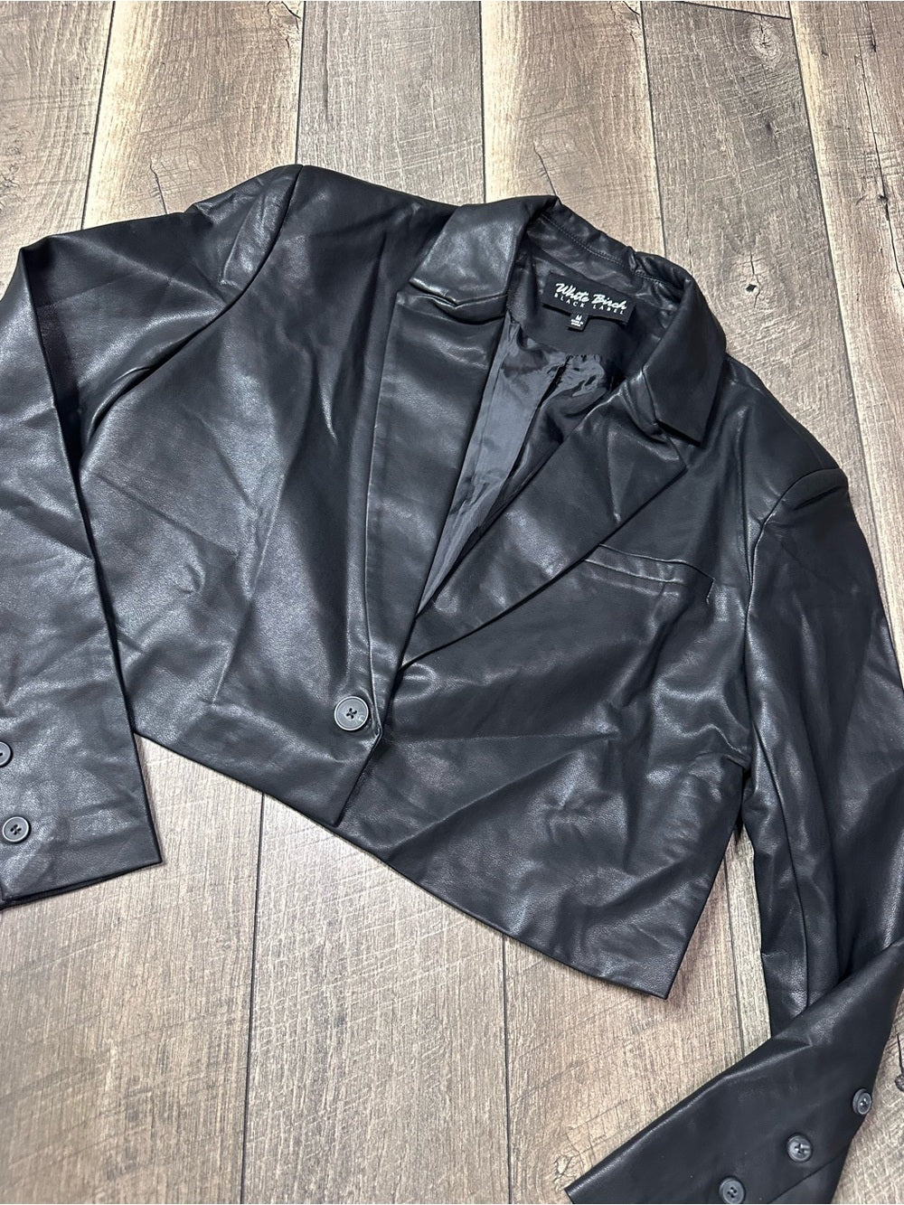 White Birch Black Label Crop Faux Leather Jacket