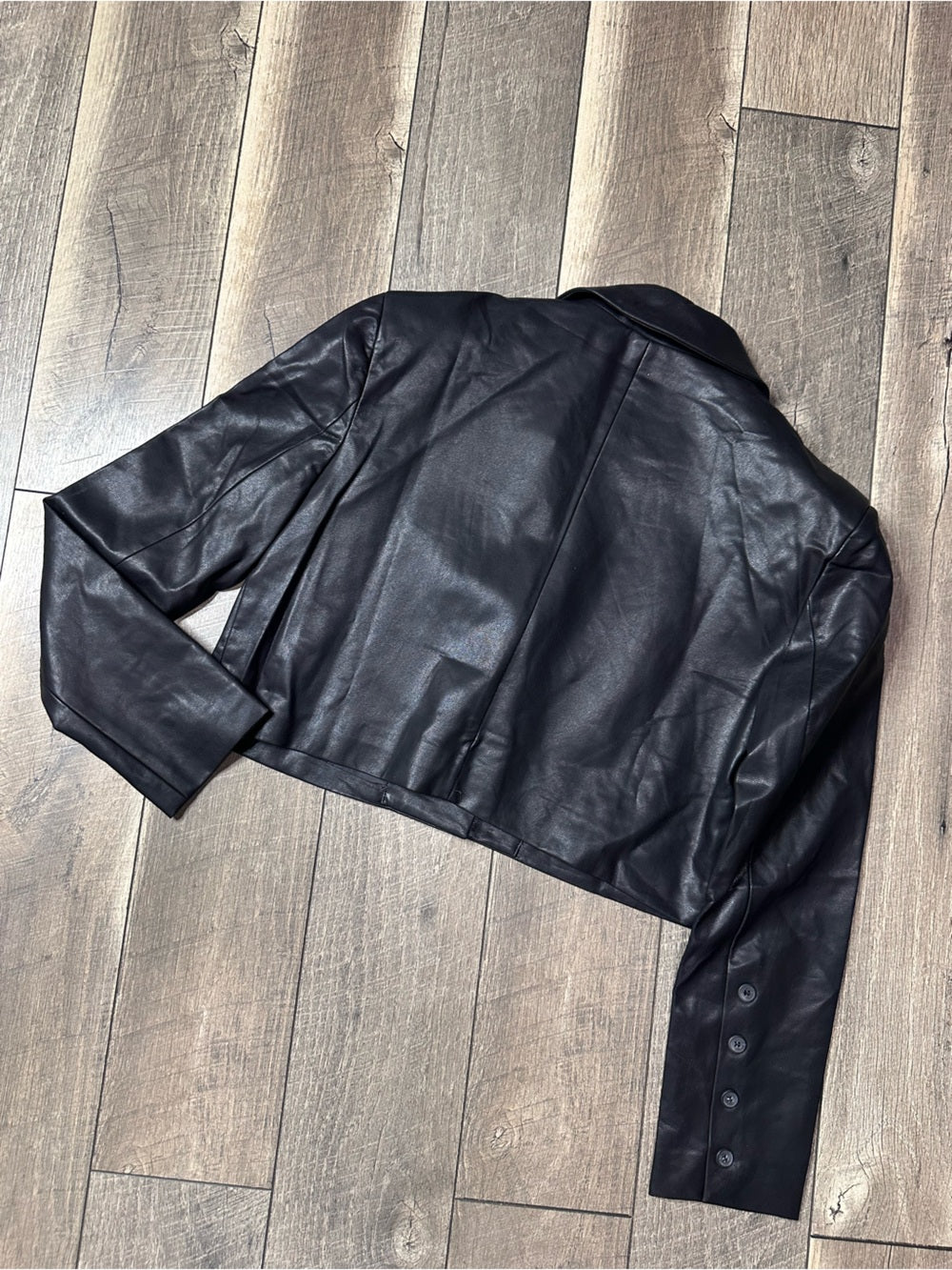 White Birch Black Label Crop Faux Leather Jacket
