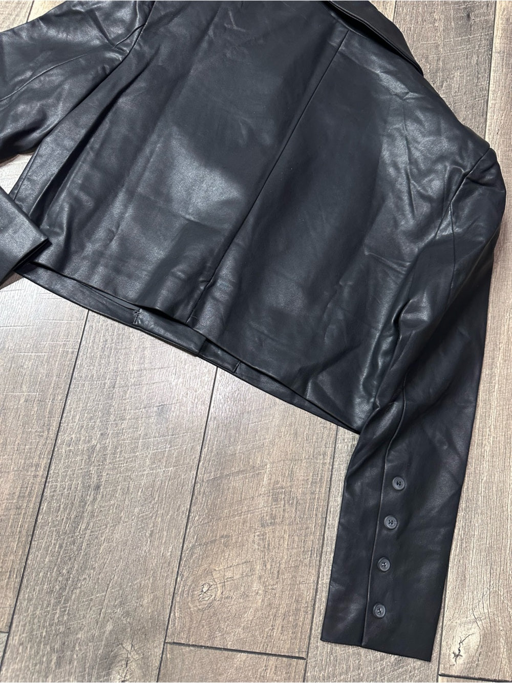 White Birch Black Label Crop Faux Leather Jacket