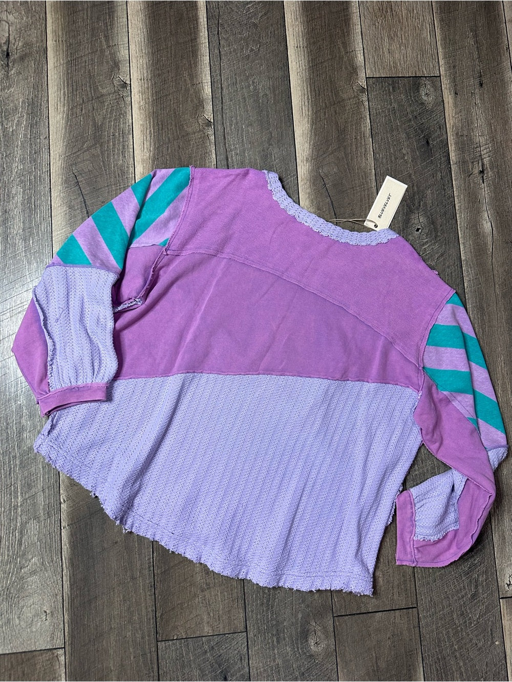 Blue Velvet Oversized Peace Pullover (has pockets)