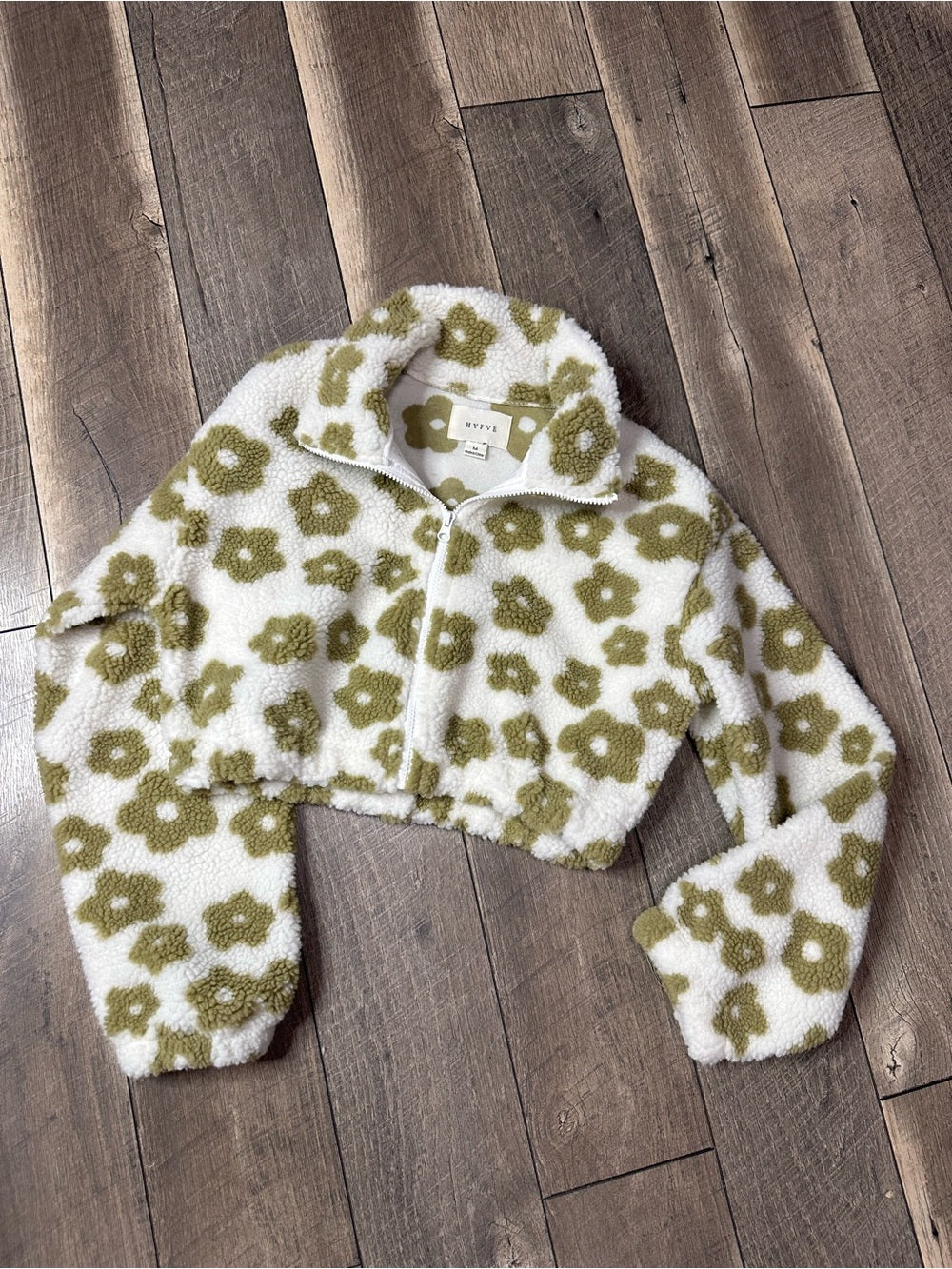 Hyfve Floral Sherpa Crop Jacket
