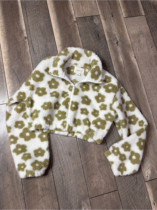 Hyfve Floral Sherpa Crop Jacket