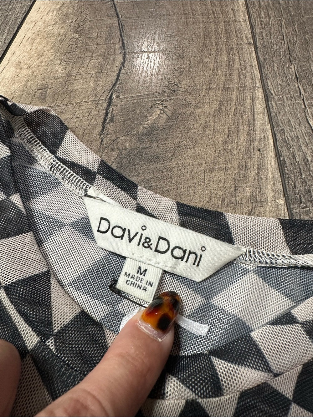 Davi & Dani Check Sheer Long Sleeve
