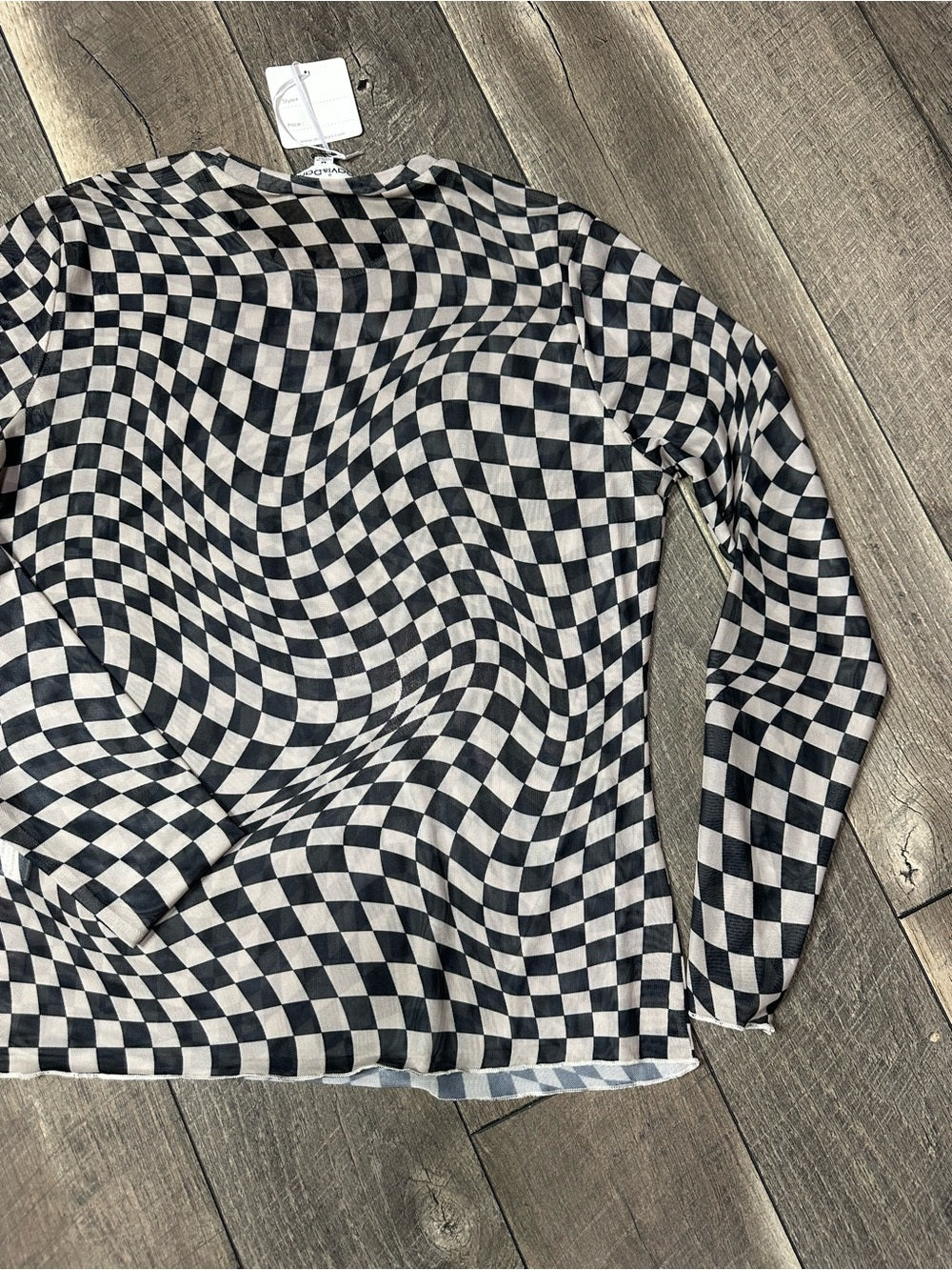 Davi & Dani Check Sheer Long Sleeve