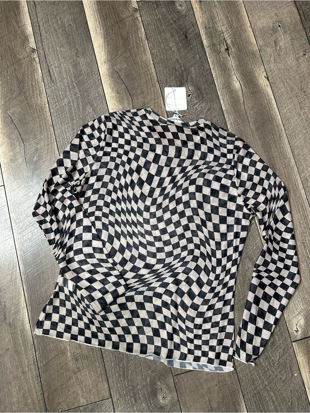 Davi & Dani Check Sheer Long Sleeve