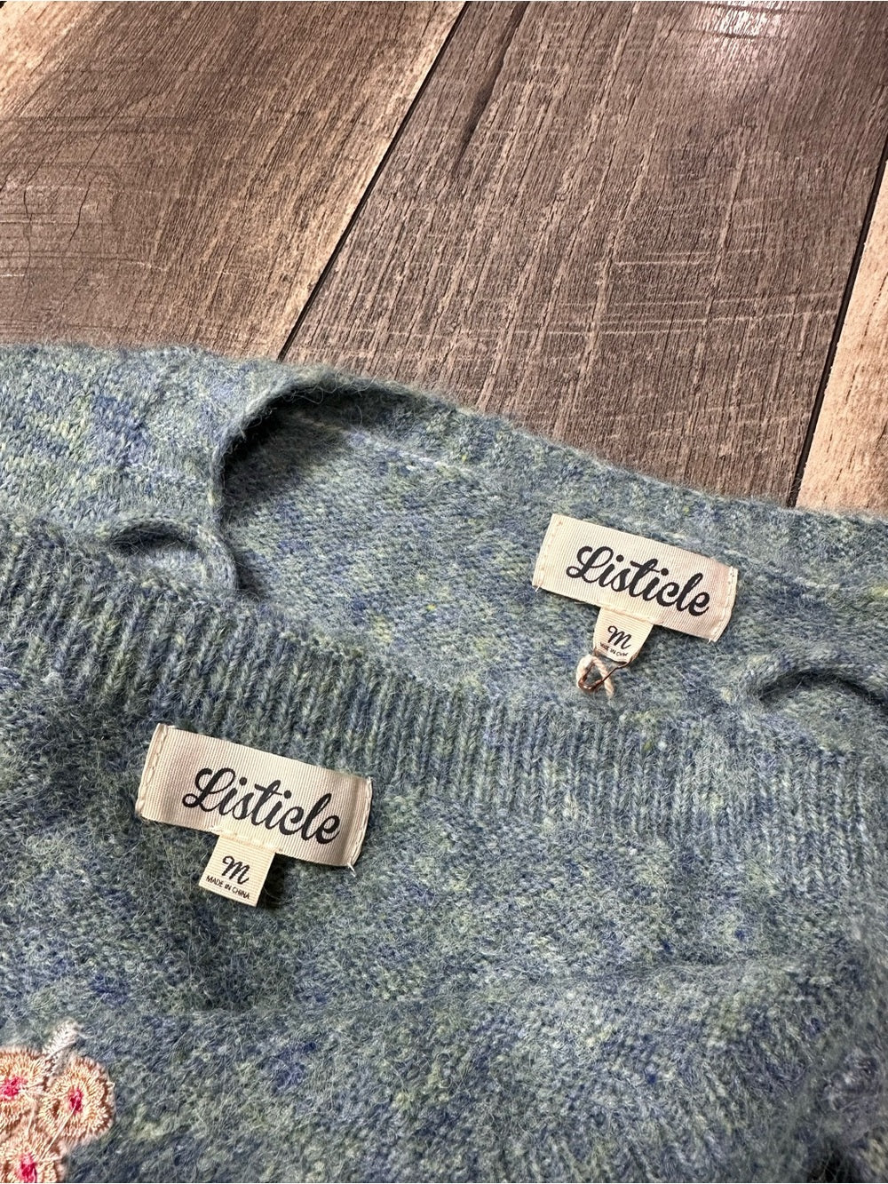 Listicle Floral Embroidered Sweater + Tank Top Set