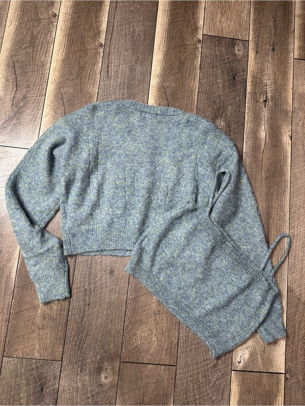 Listicle Floral Embroidered Sweater + Tank Top Set