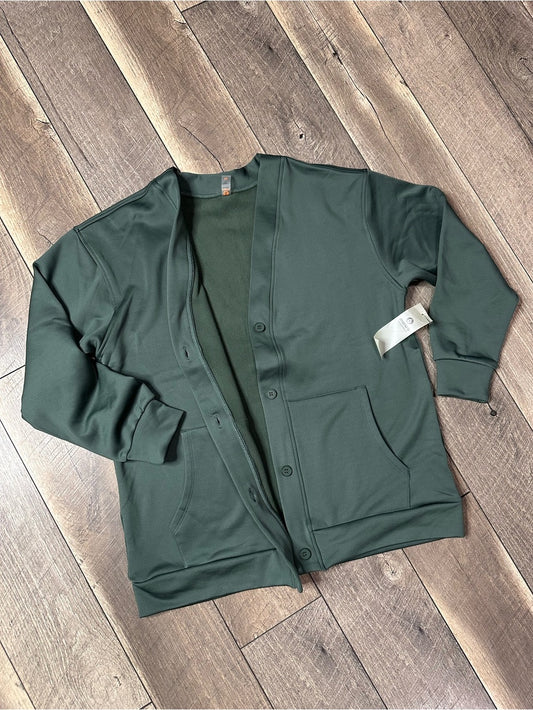 Mono B Pine Green Button Down Sweater