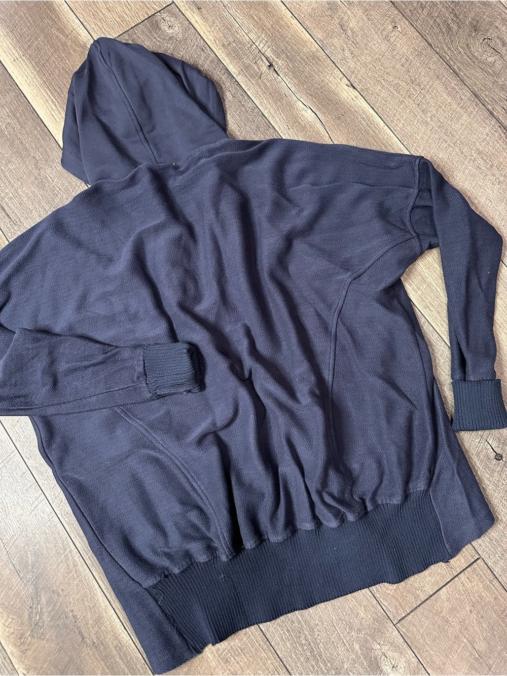 Bucket List Navy Hooded Oversized Zip Up