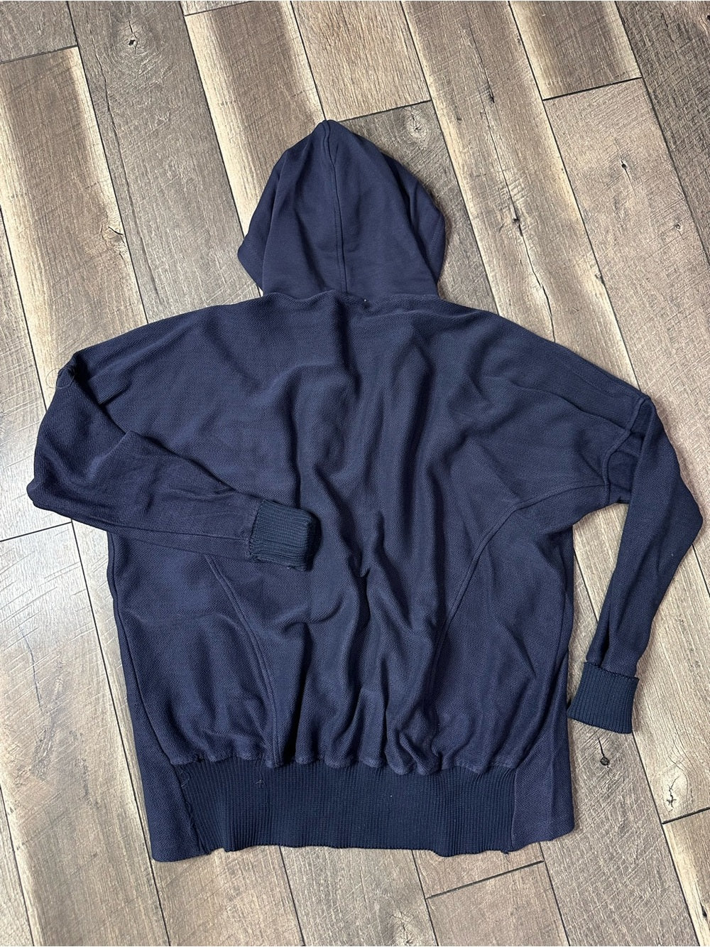 Bucket List Navy Hooded Oversized Zip Up
