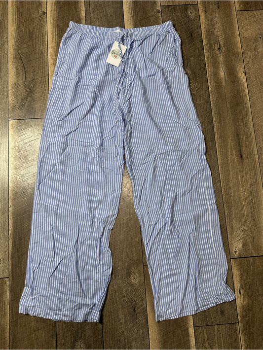 Active USA Striped Lightweight Wide Leg Pants