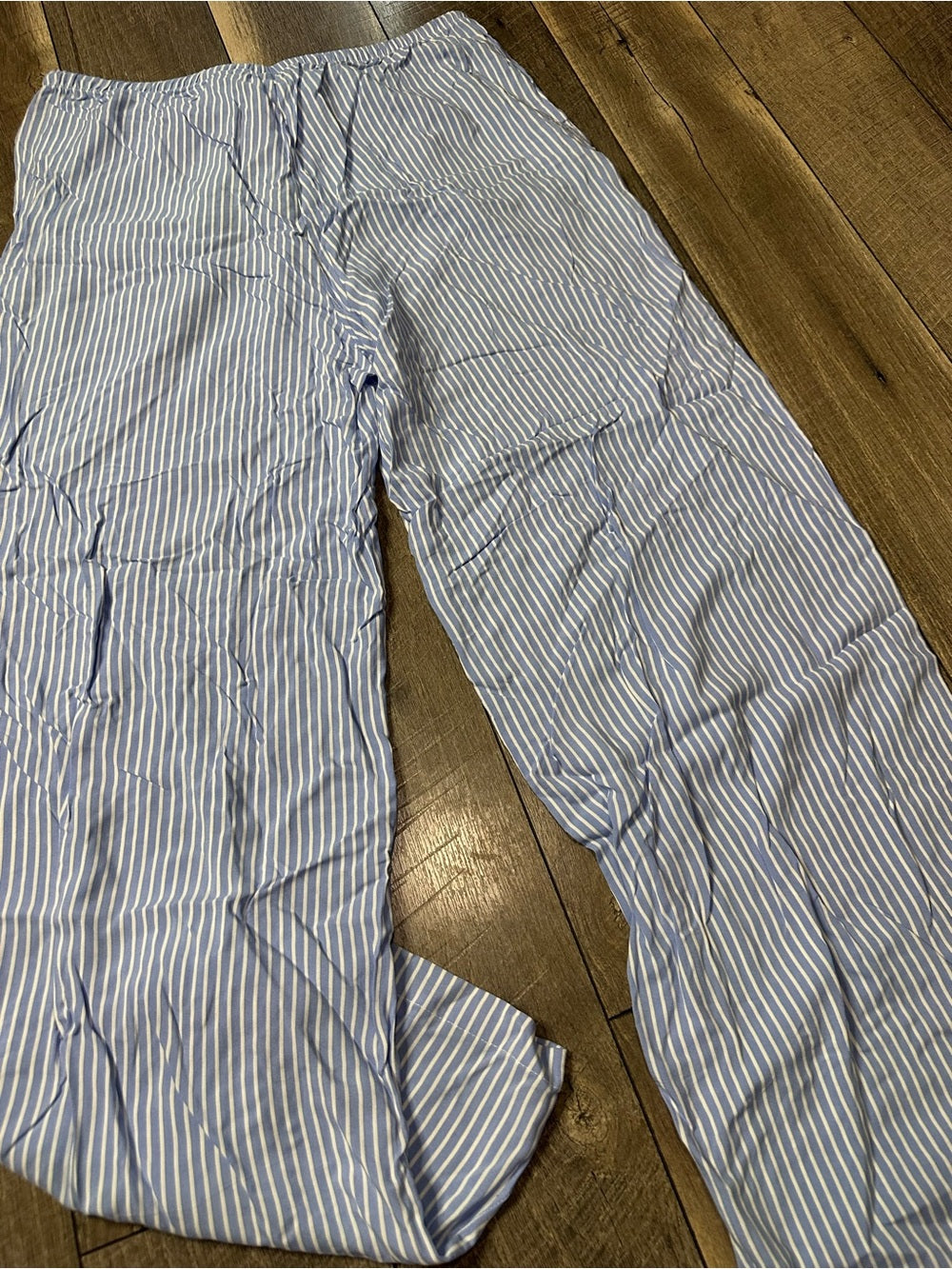Active USA Striped Lightweight Wide Leg Pants