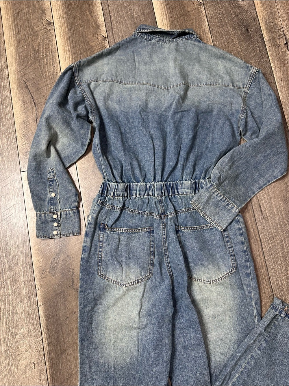 Blue B Denim Long Sleeve Jumpsuit