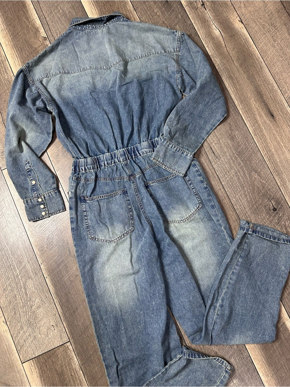 Blue B Denim Long Sleeve Jumpsuit