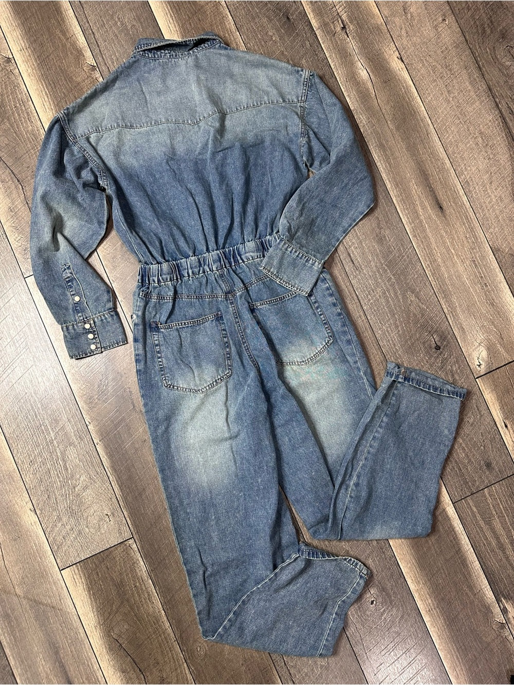 Blue B Denim Long Sleeve Jumpsuit
