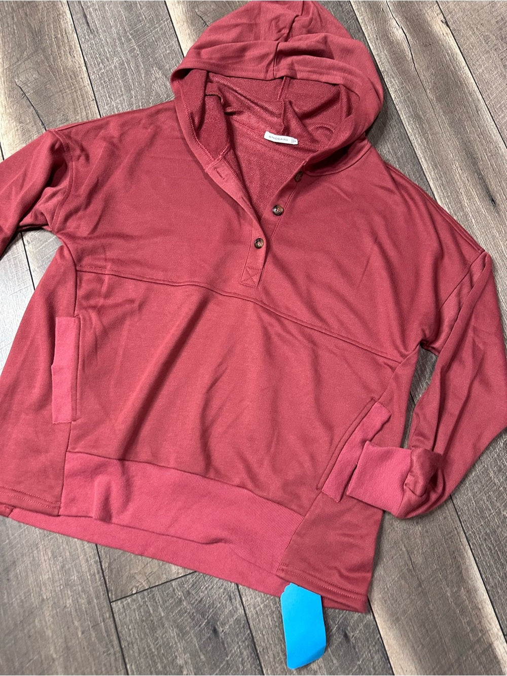 Staccato Button Pullover Hoodie