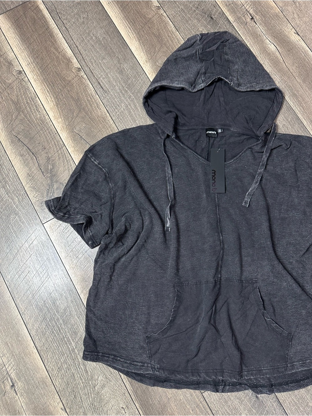 Mono B Oversized Hooded Short Sleeve Pullover
