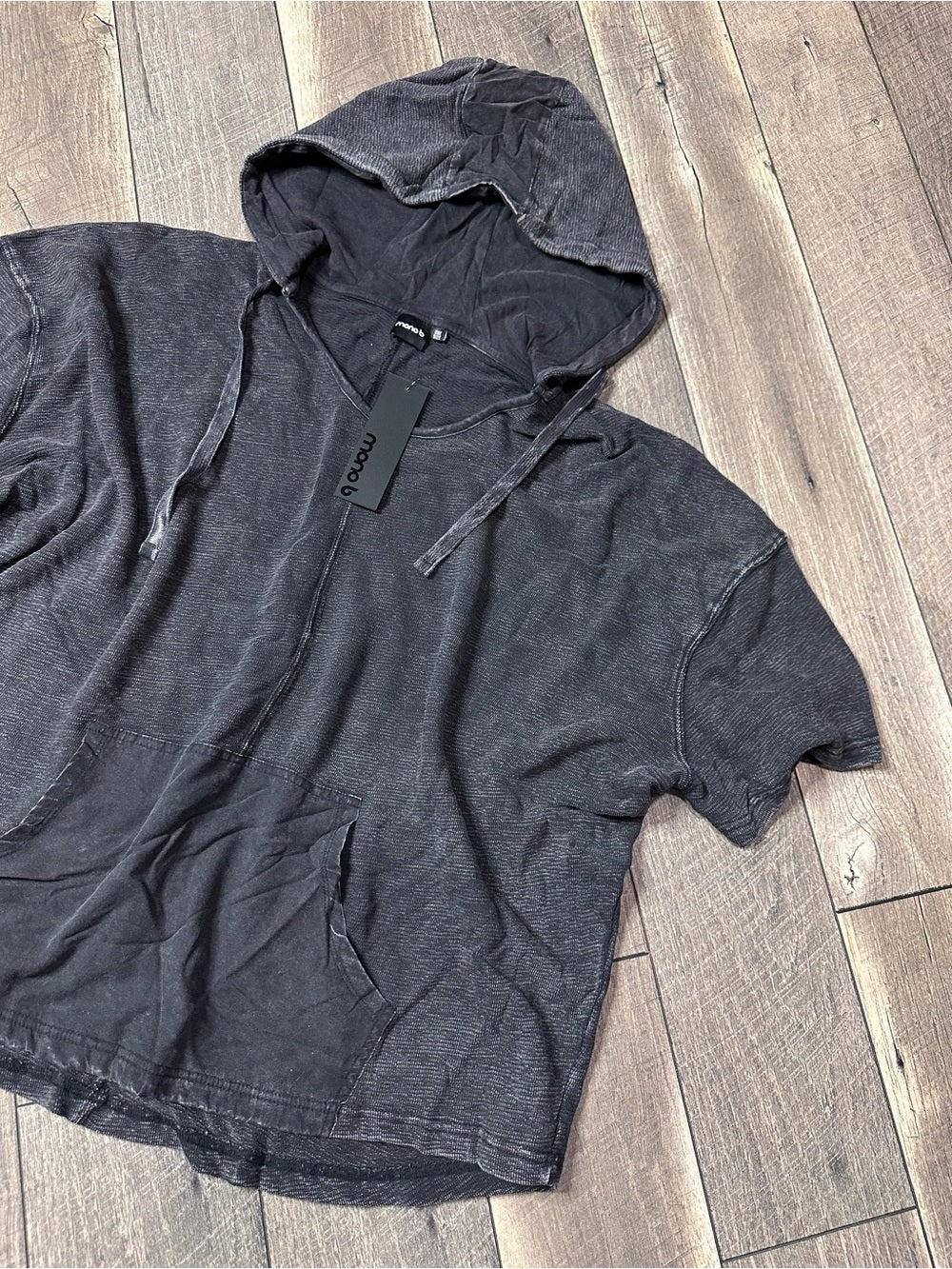 Mono B Oversized Hooded Short Sleeve Pullover