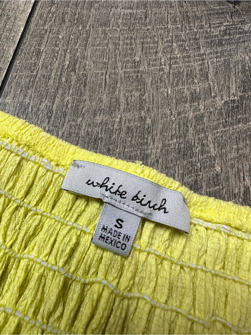 White Birch Smocked Yellow Long Sleeve Top