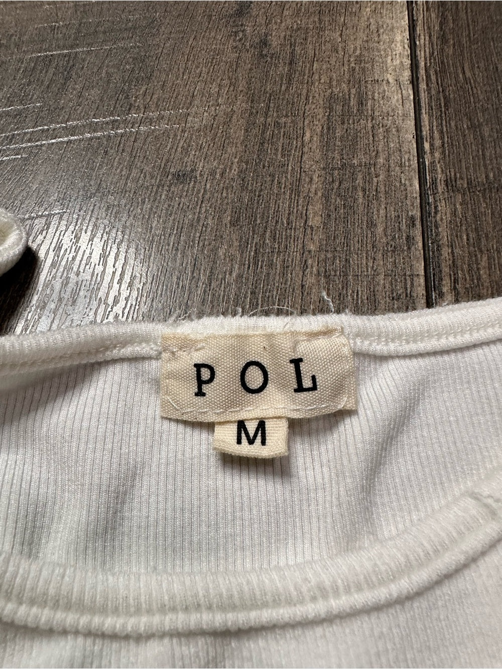 POL Lace/Ribbed Long Sleeve Crop Top