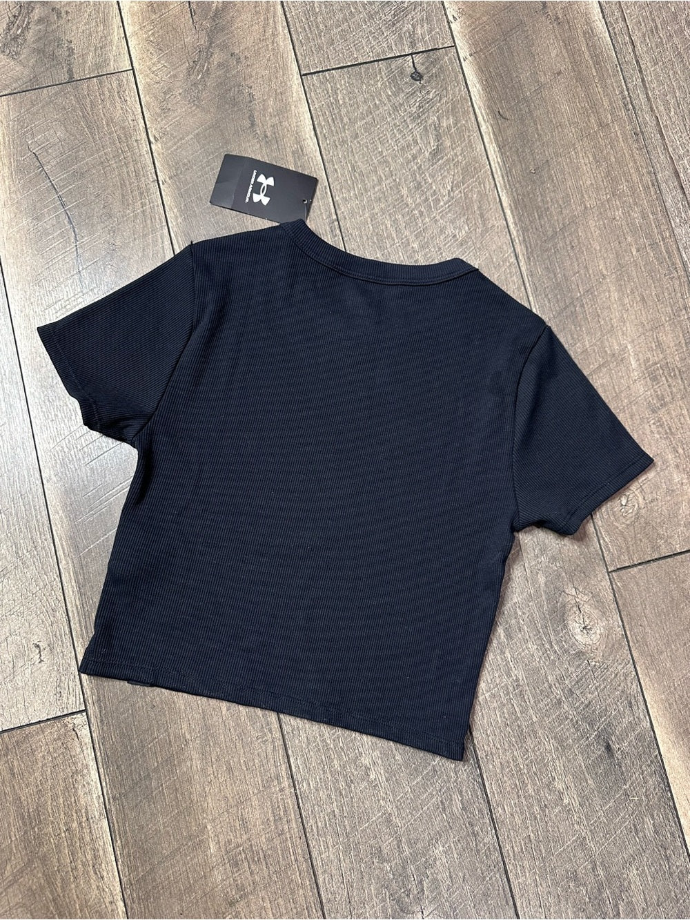 Under Armour Black Ribbed Crop Top