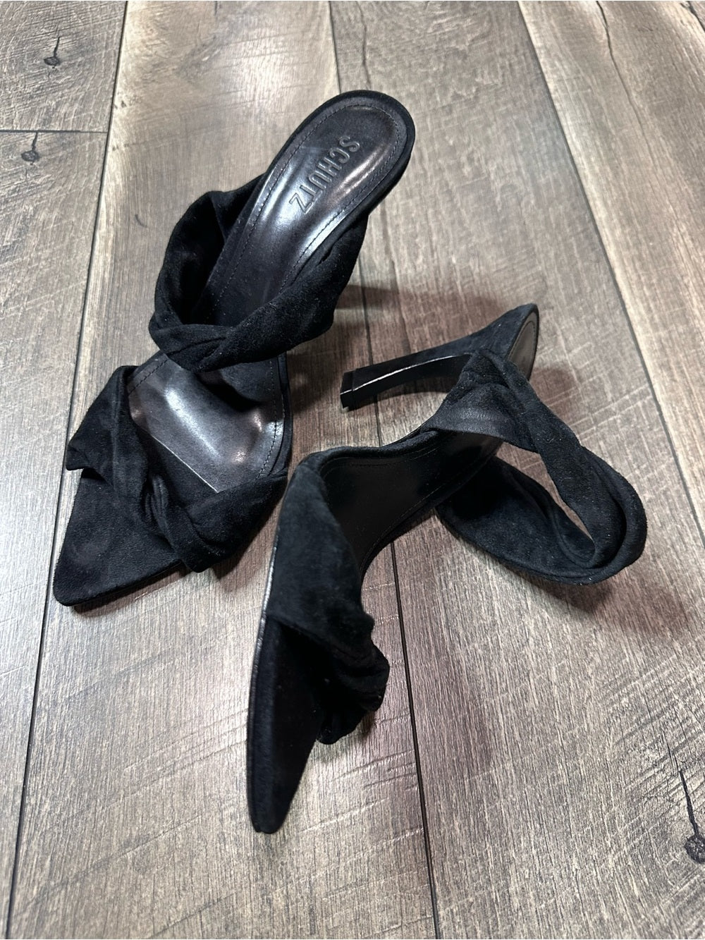 Schutz Twist Strap Pointed Toe Heels