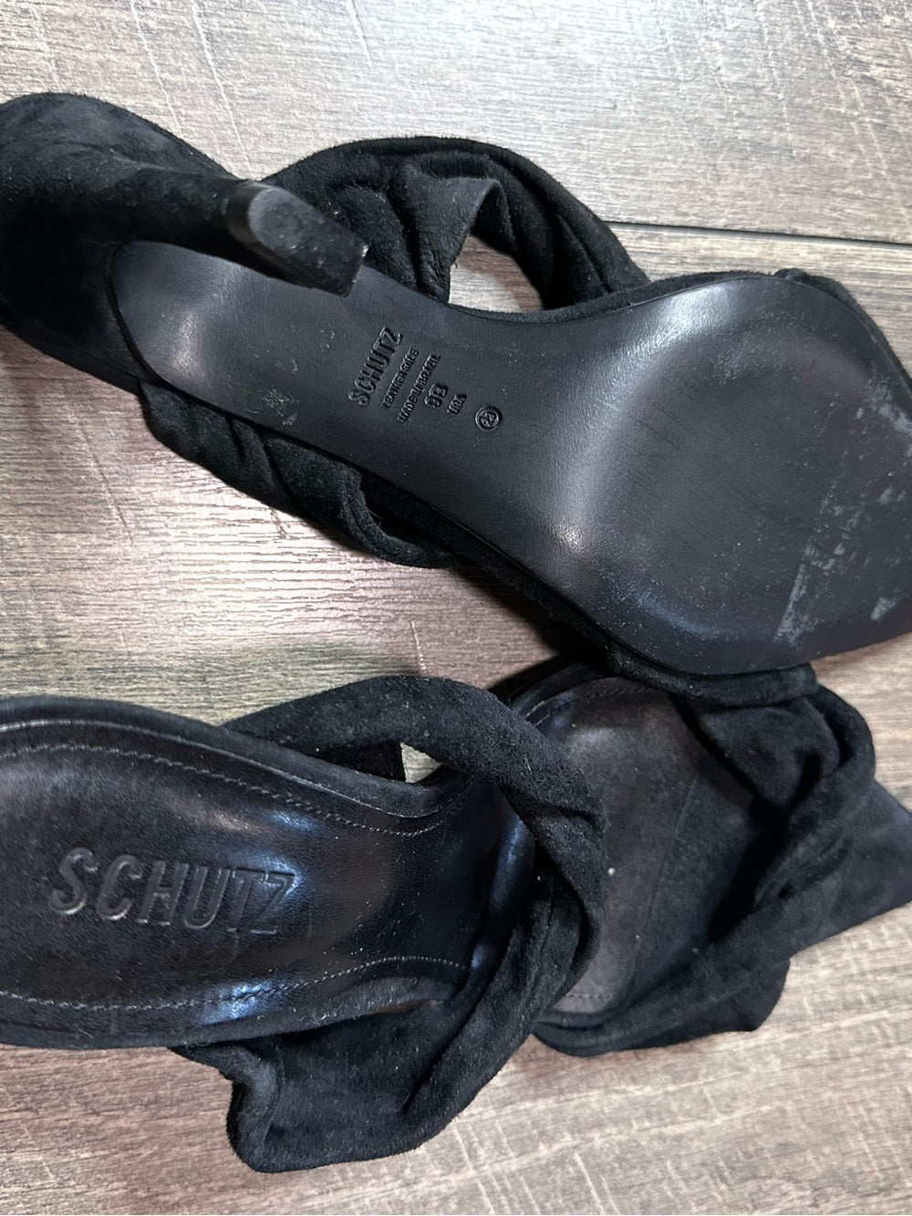 Schutz Twist Strap Pointed Toe Heels