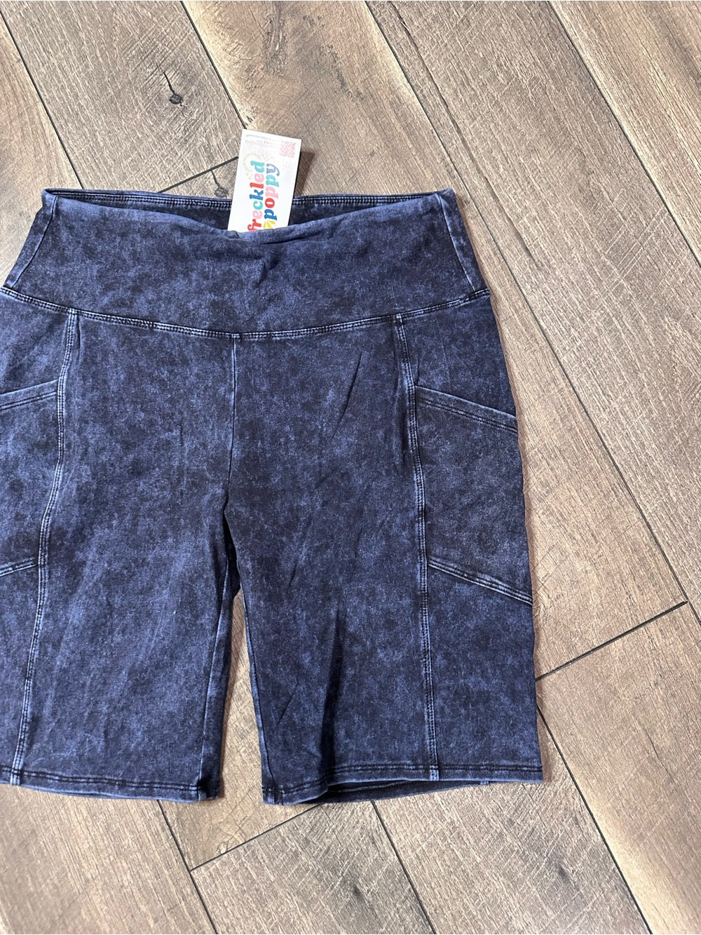 Zenana Acidwash Biker Shorts