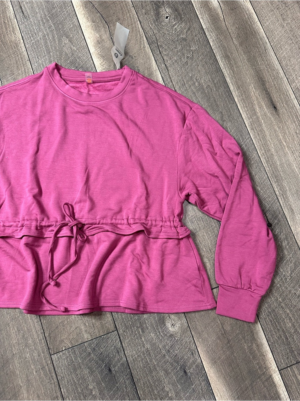 Mono B Buttery Soft Tie Waist Crewneck Pullover