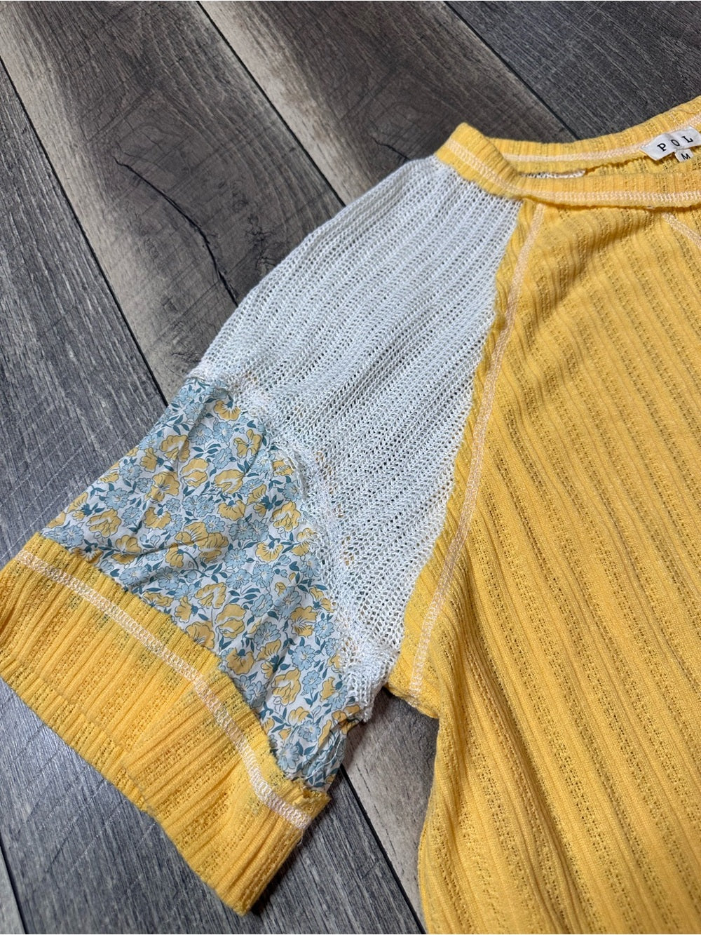 POL Buttery Soft Yellow Short Sleeve Top