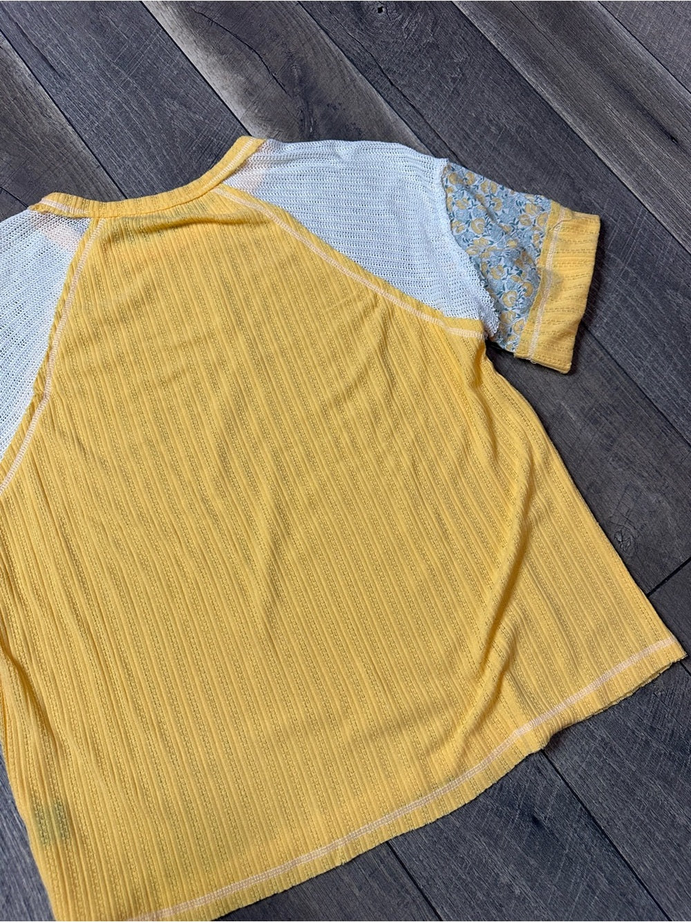 POL Buttery Soft Yellow Short Sleeve Top