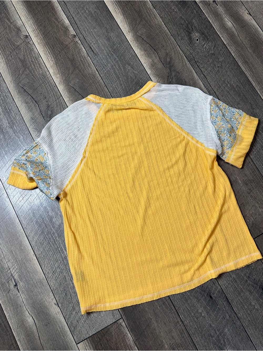 POL Buttery Soft Yellow Short Sleeve Top