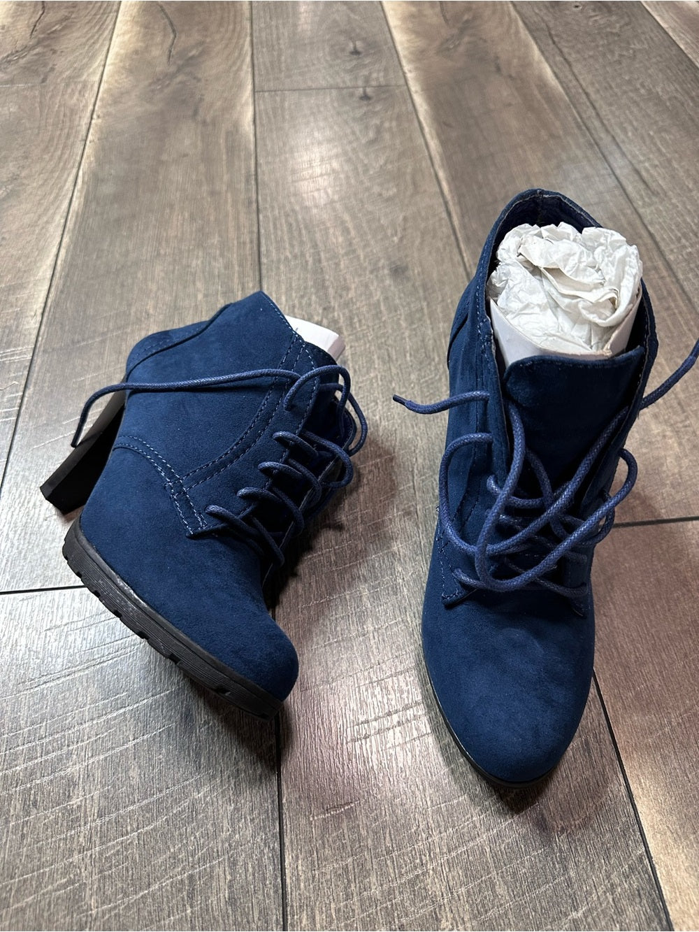 White Mountain Ankle Lace Up Heel Booties