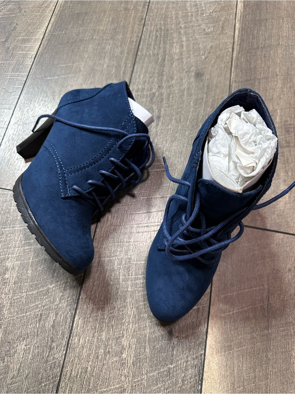 White Mountain Ankle Lace Up Heel Booties