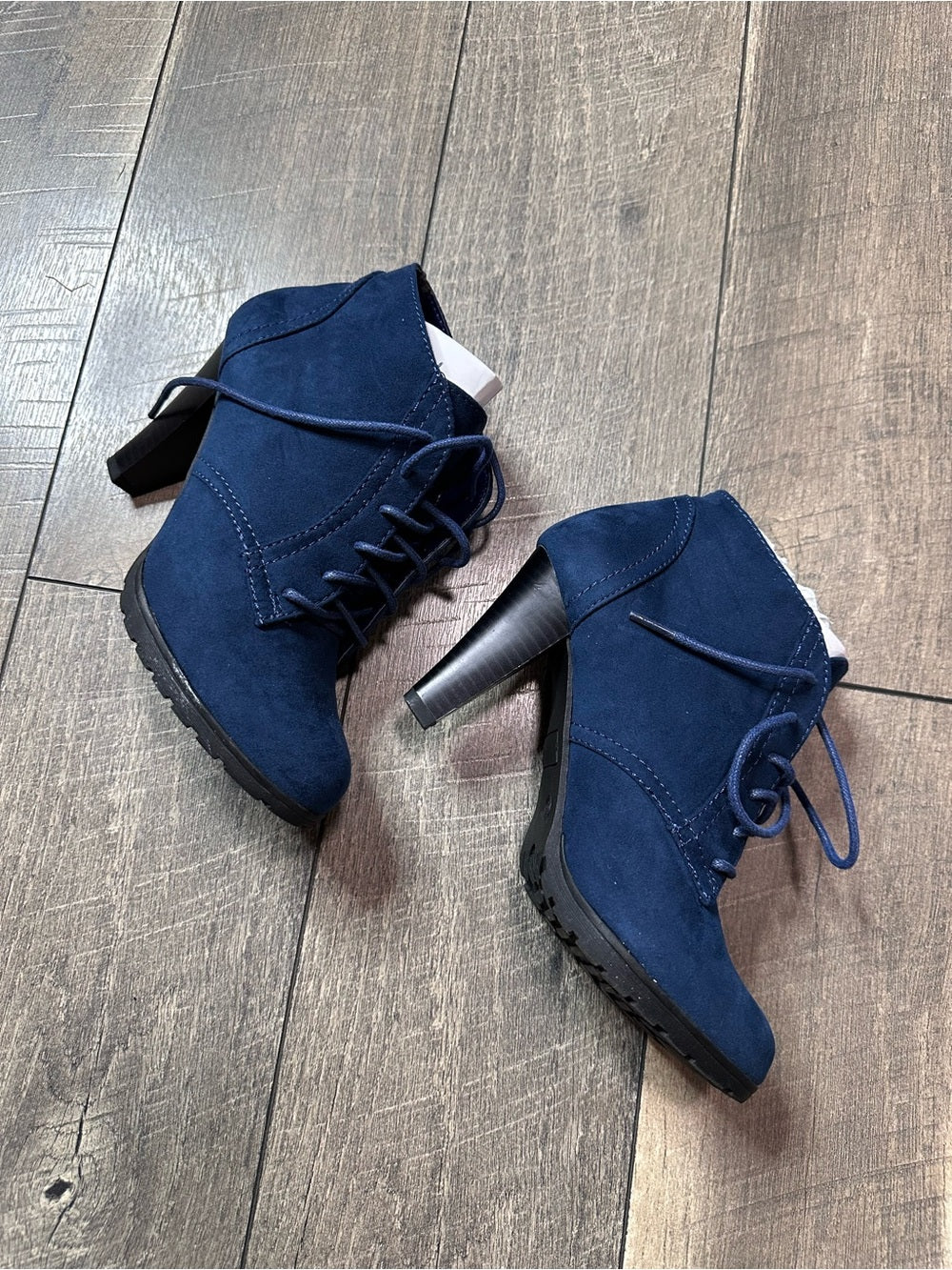 White Mountain Ankle Lace Up Heel Booties