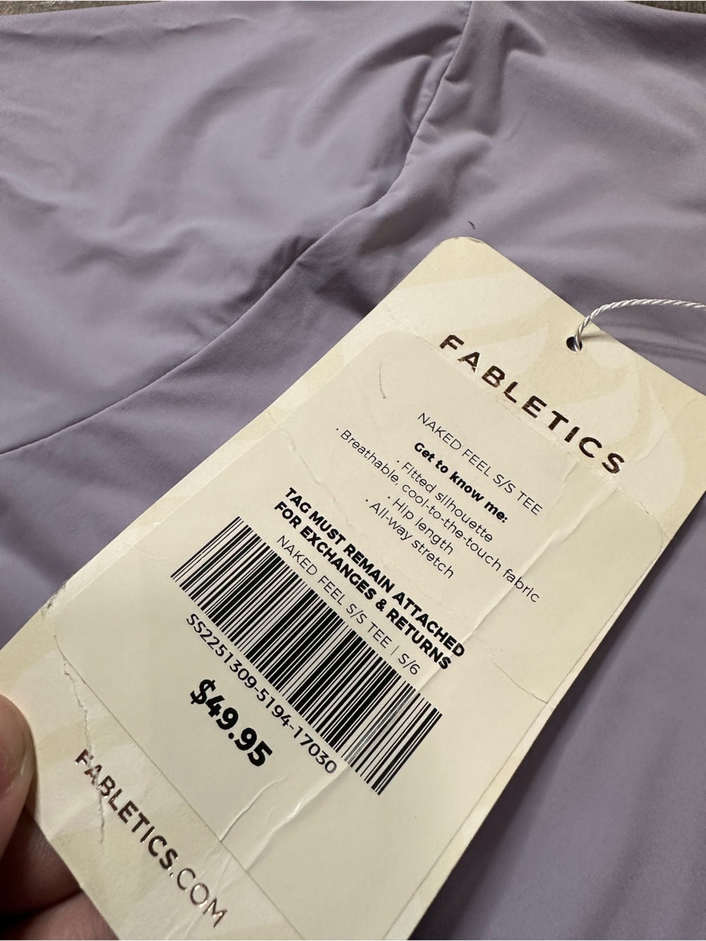 Fabletics Naked Feel Short Sleeve Tee