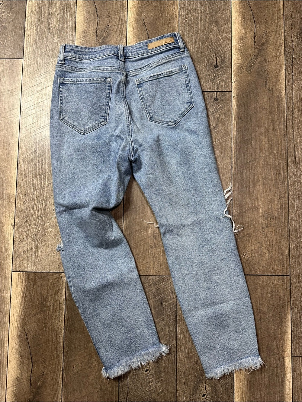 Cello Distressed Hi Rise Ankle Crop Jeans