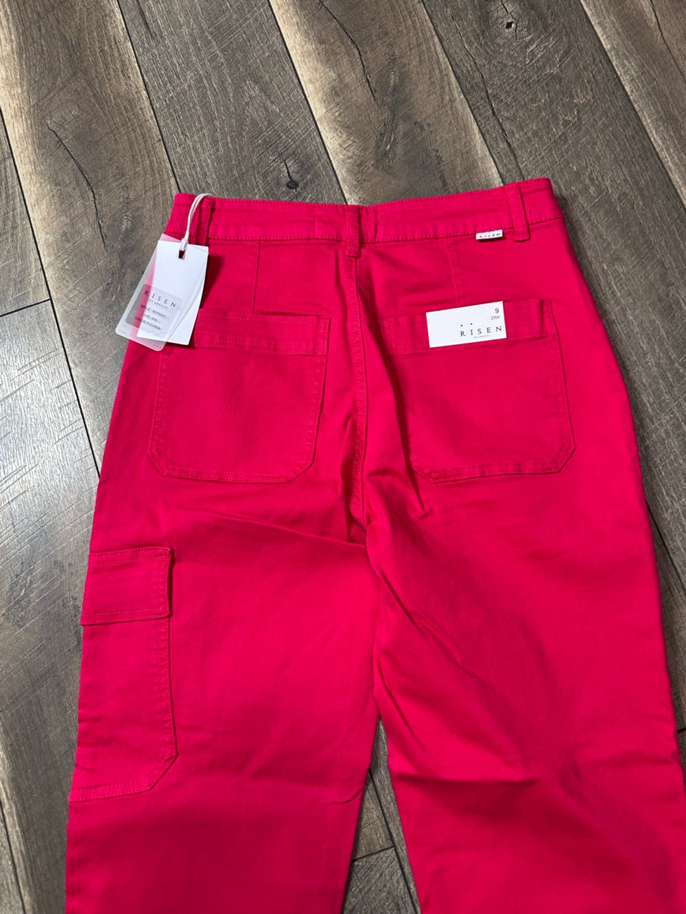 Risen Fuscia Hi Rise Cargo Boyfriend Fit Jeans
