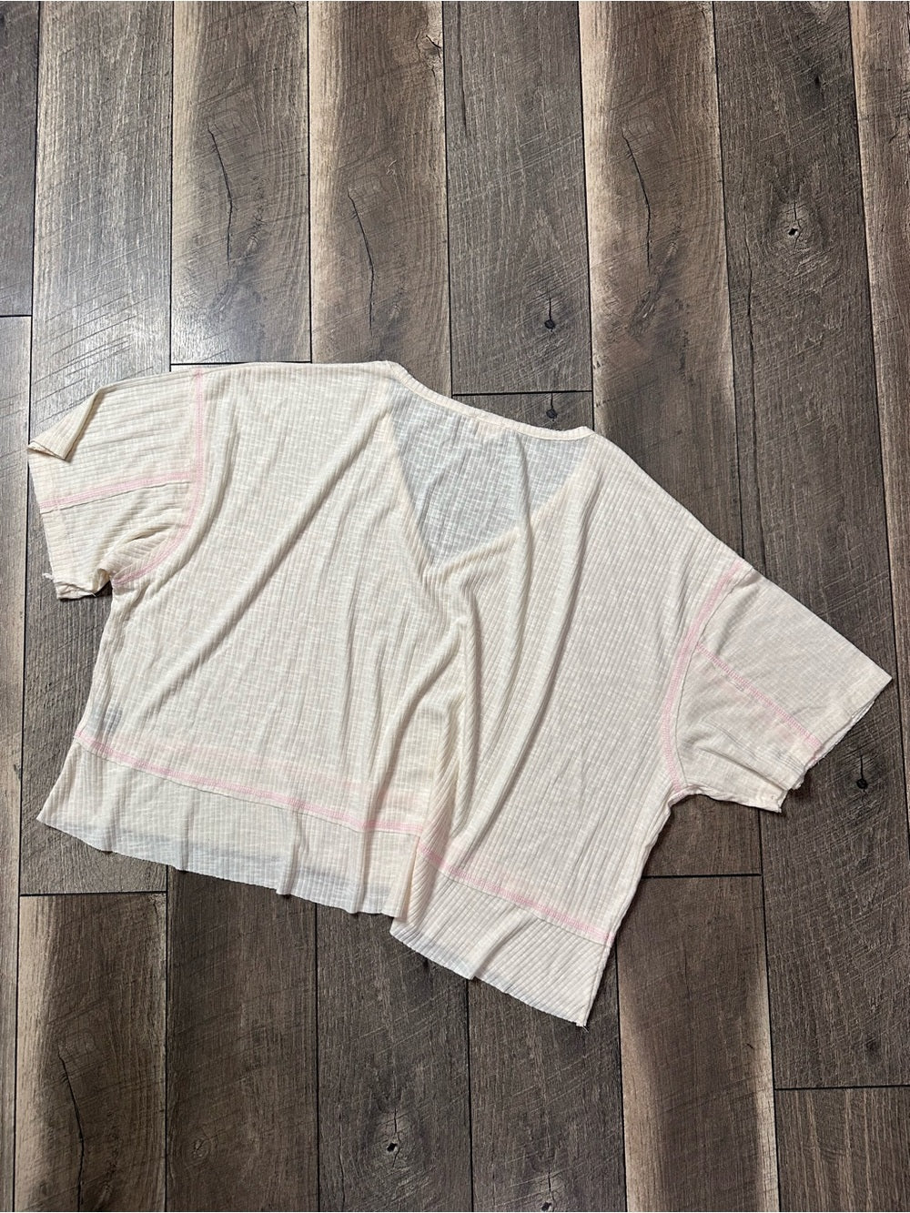 POL Oversized V Neck Short Sleeve Top