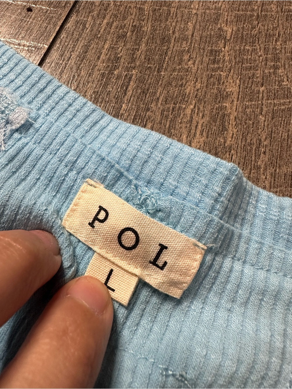 POL Lace Waffleknit Short Sleeve Top