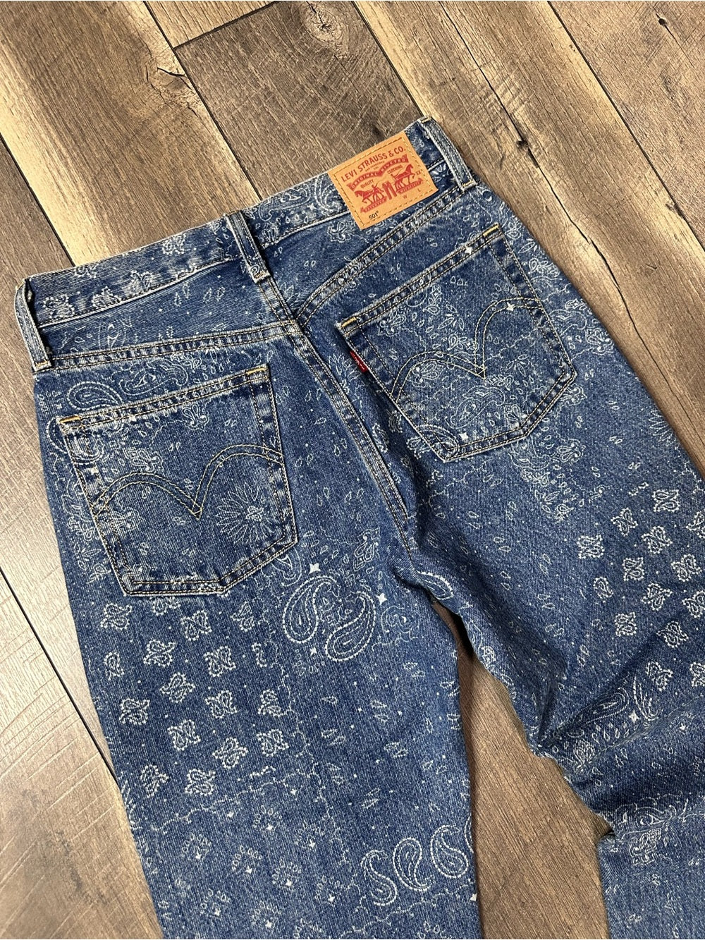 Levi’s 501 Paisley Printed Buttonfly Straight Leg Jeans